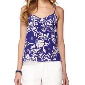 NWT Lilly Pulitzer silk tank in blue ocean, XS $110 G50